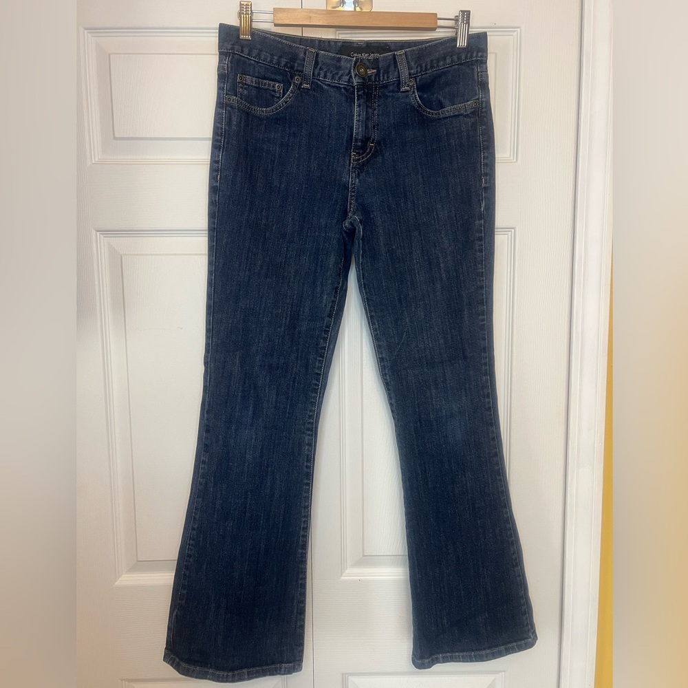 Calvin Klein Jeans Medium Blue Flare Fit Women's Jeans Size 8